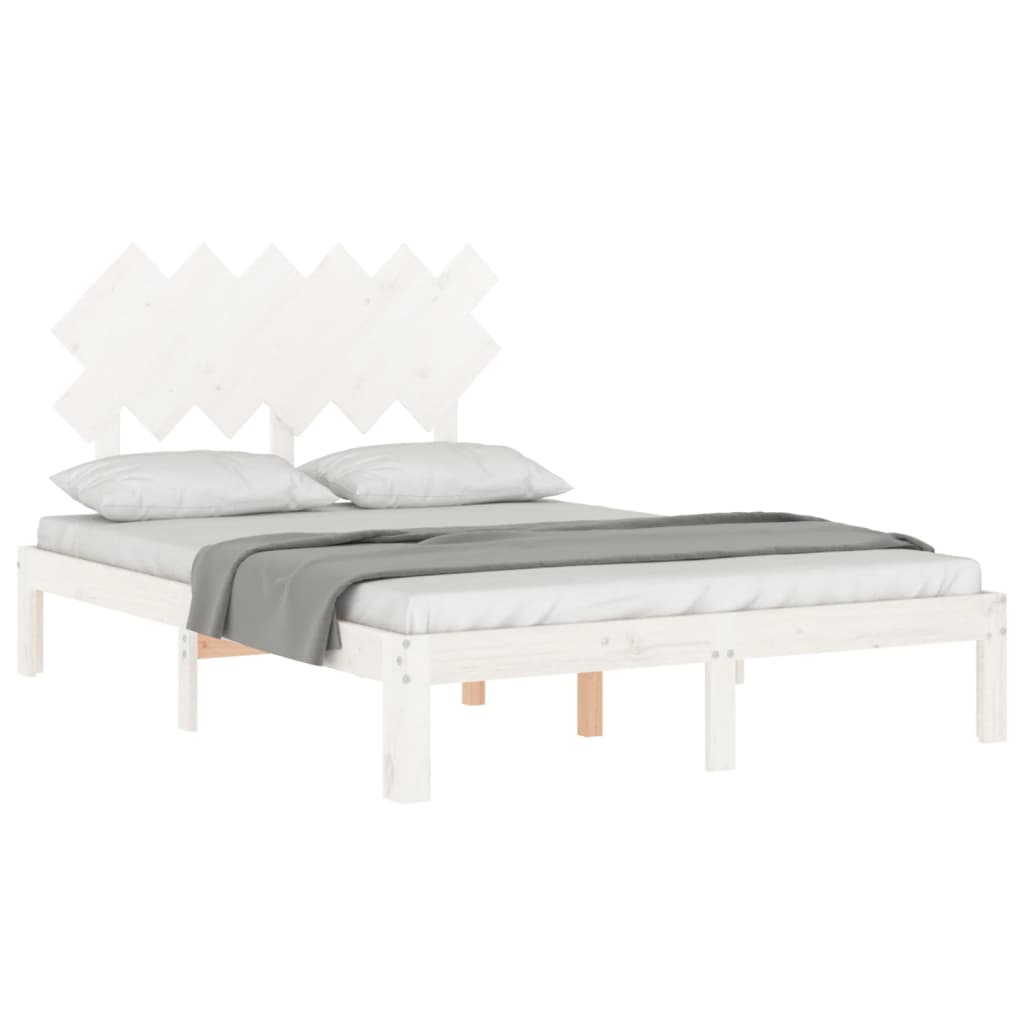 Bedframe zonder matras massief grenenhout wit 120x200 cm is nu te koop bij PeponiXL, paradijselijk wonen!