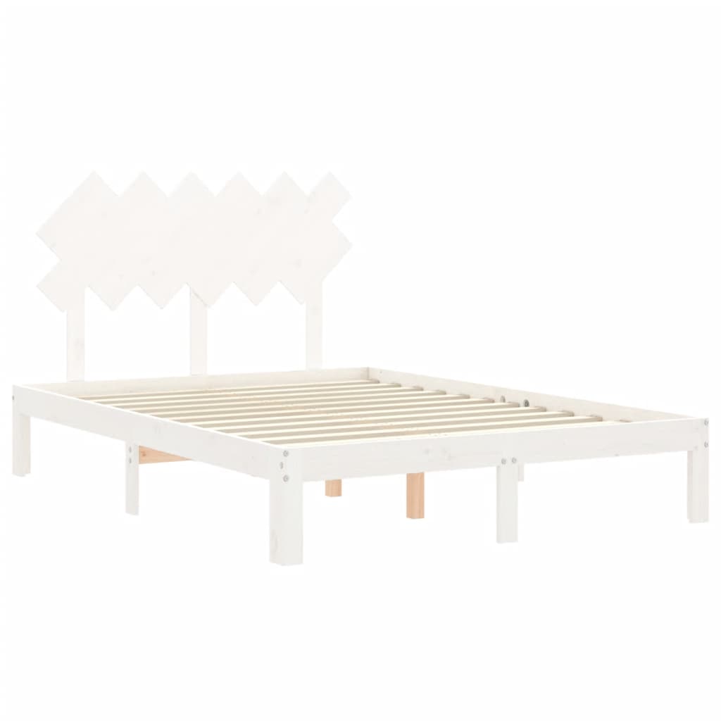 Bedframe zonder matras massief grenenhout wit 120x200 cm is nu te koop bij PeponiXL, paradijselijk wonen!