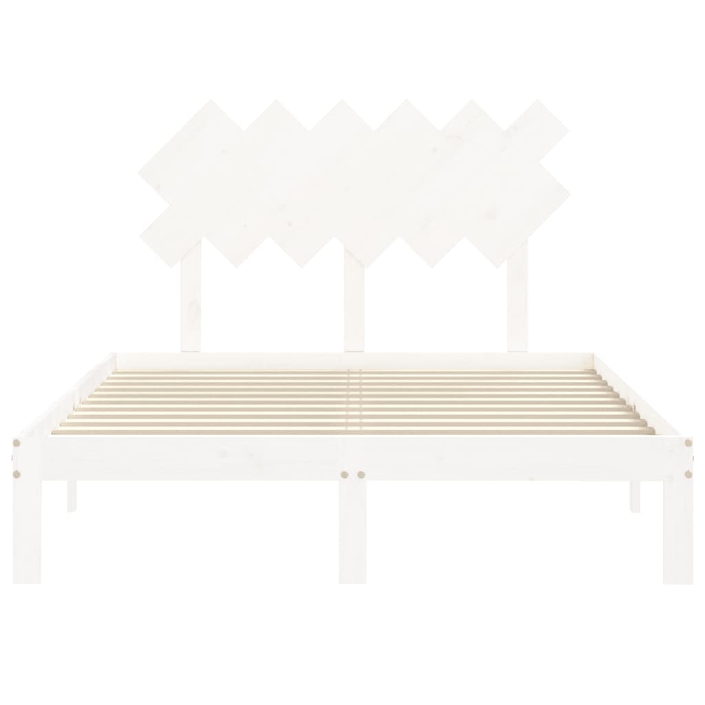 Bedframe zonder matras massief grenenhout wit 120x200 cm is nu te koop bij PeponiXL, paradijselijk wonen!