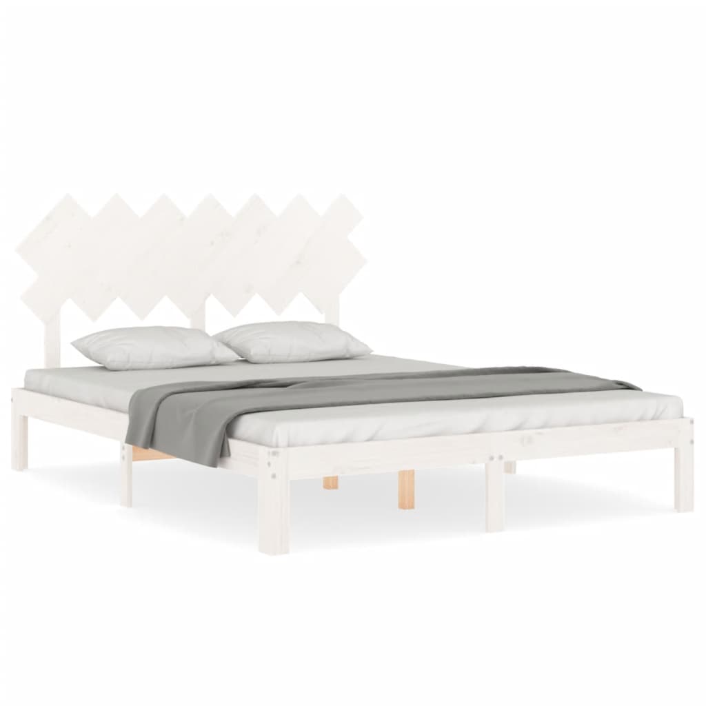 Bedframe zonder matras massief grenenhout wit 140x200 cm is nu te koop bij PeponiXL, paradijselijk wonen!
