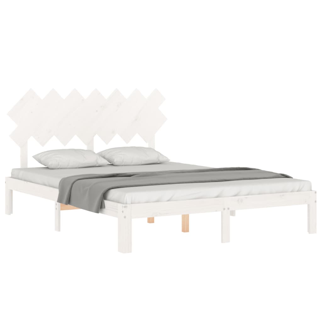 Bedframe zonder matras massief grenenhout wit 140x200 cm is nu te koop bij PeponiXL, paradijselijk wonen!
