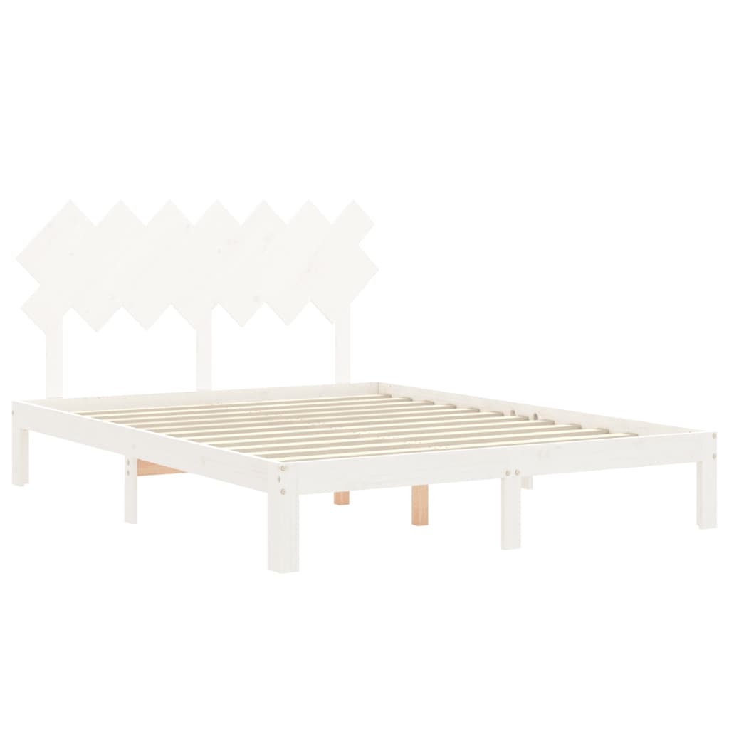 Bedframe zonder matras massief grenenhout wit 140x200 cm is nu te koop bij PeponiXL, paradijselijk wonen!