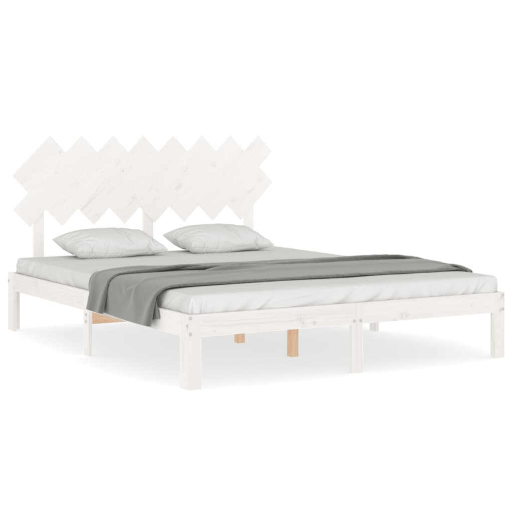 Bedframe zonder matras massief grenenhout wit 160x200 cm is nu te koop bij PeponiXL, paradijselijk wonen!