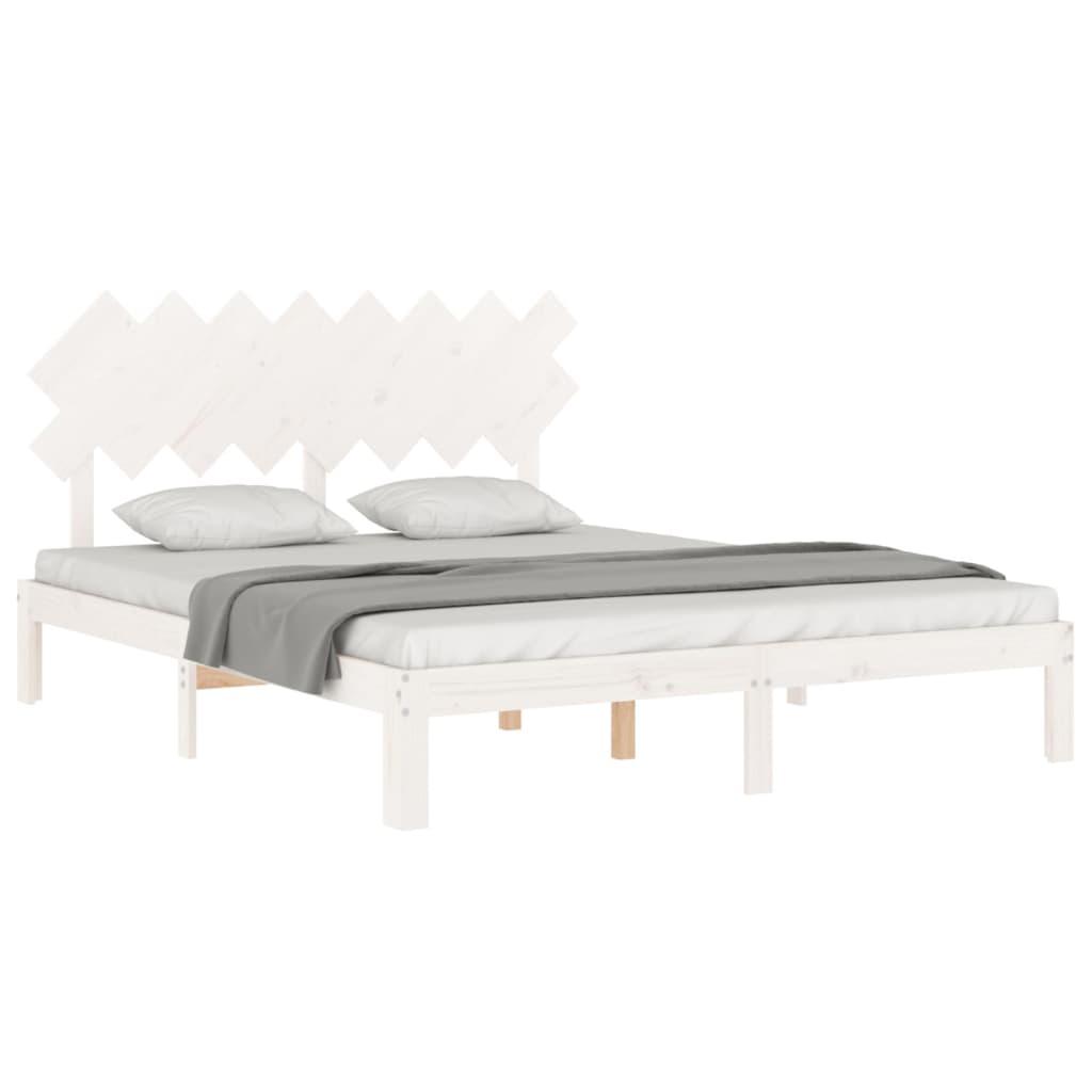 Bedframe zonder matras massief grenenhout wit 160x200 cm is nu te koop bij PeponiXL, paradijselijk wonen!