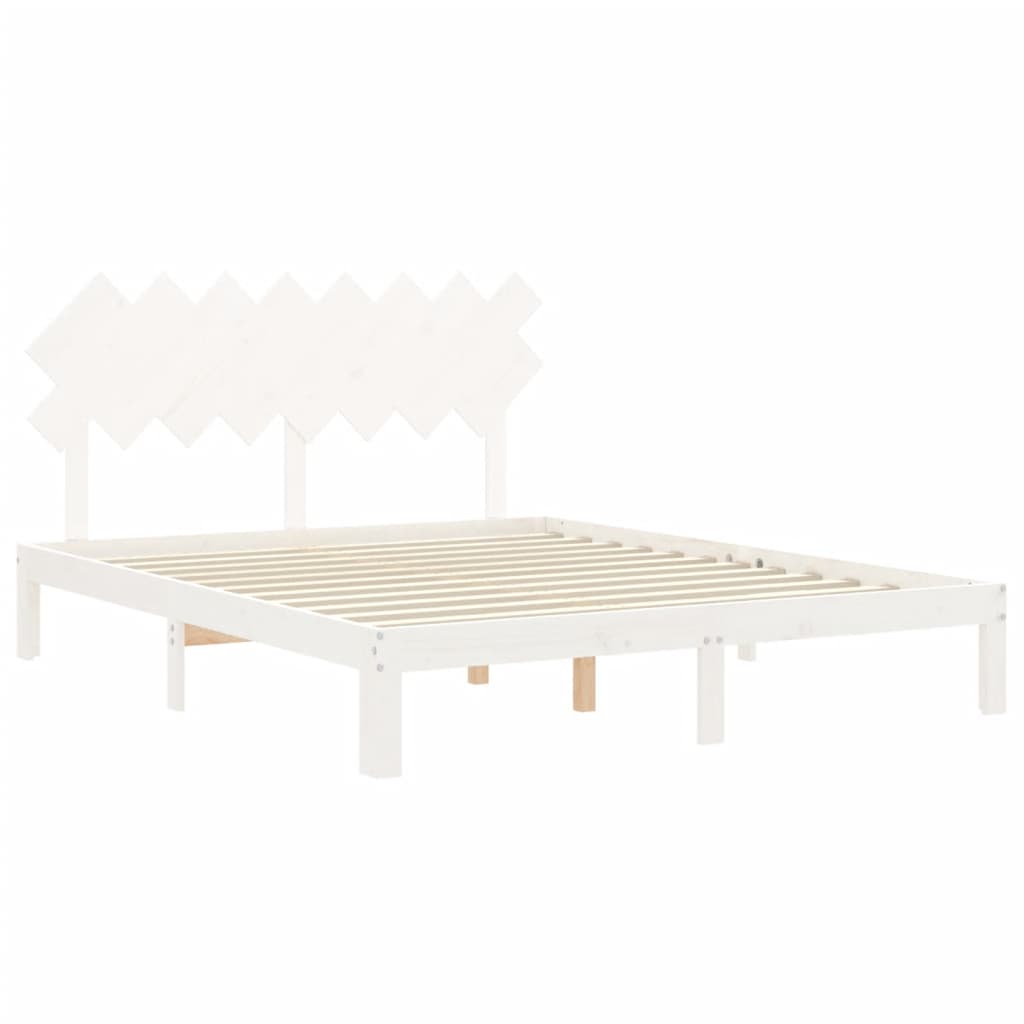 Bedframe zonder matras massief grenenhout wit 160x200 cm is nu te koop bij PeponiXL, paradijselijk wonen!