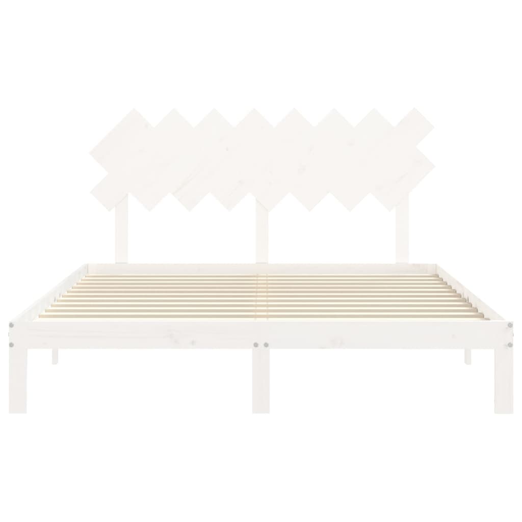 Bedframe zonder matras massief grenenhout wit 160x200 cm is nu te koop bij PeponiXL, paradijselijk wonen!