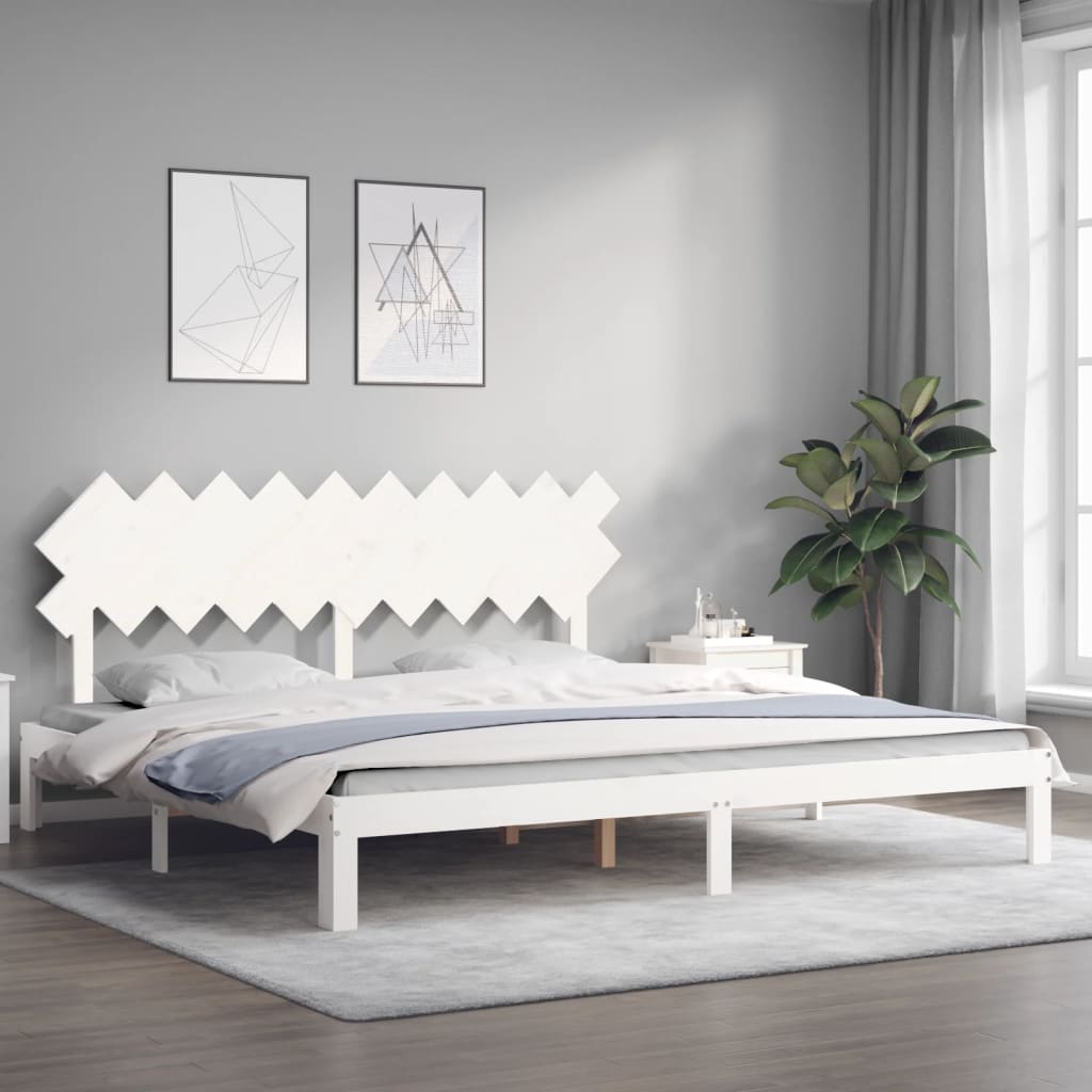 Bedframe zonder matras massief grenenhout wit 200x200 cm is nu te koop bij PeponiXL, paradijselijk wonen!