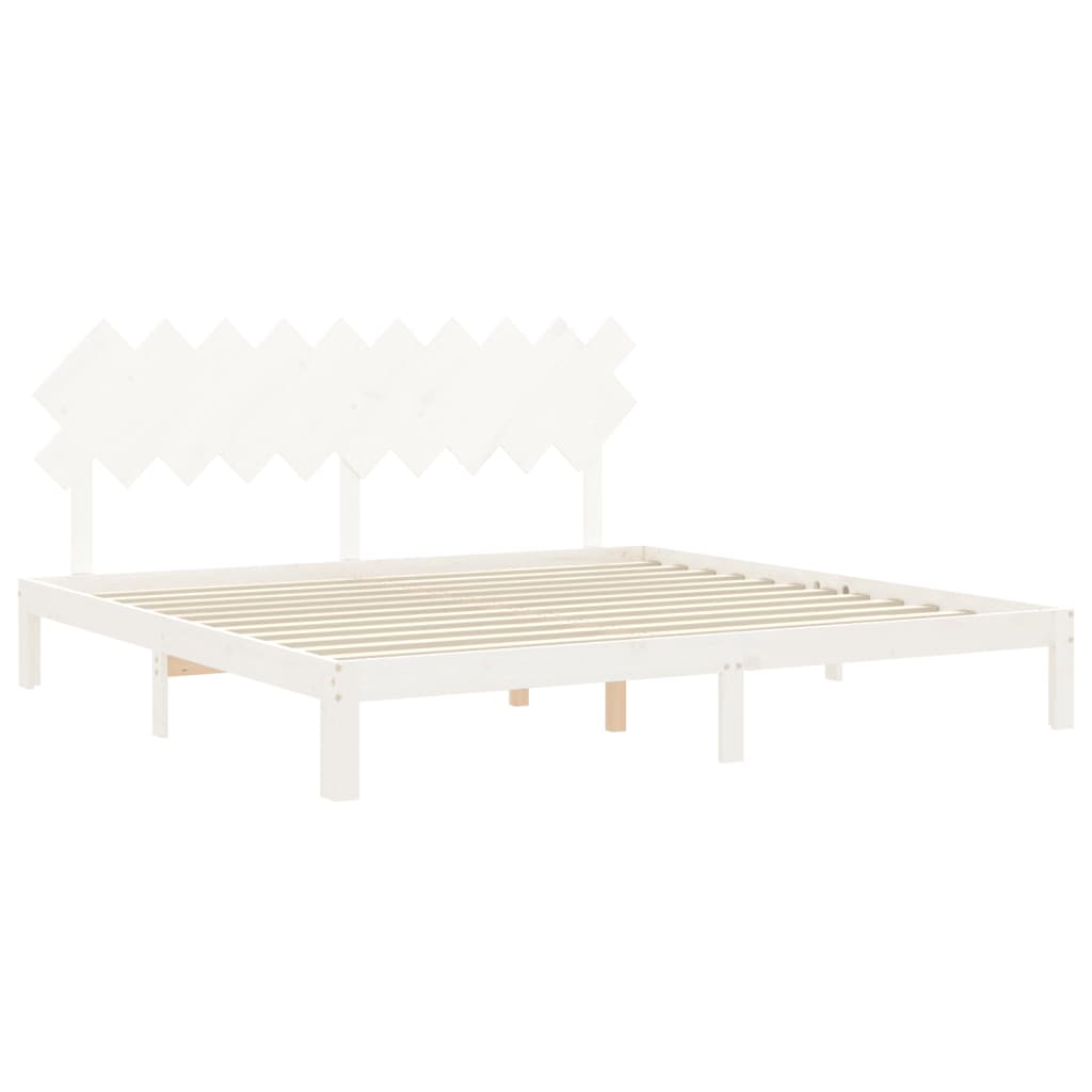 Bedframe zonder matras massief grenenhout wit 200x200 cm is nu te koop bij PeponiXL, paradijselijk wonen!