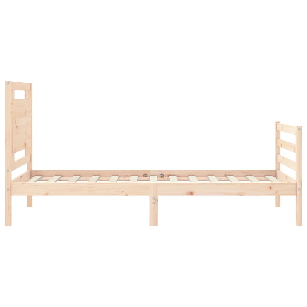 Bedframe met hoofdbord massief hout 100x200 cm is nu te koop bij PeponiXL, paradijselijk wonen!