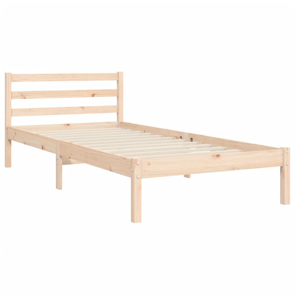 Bedframe met hoofdbord massief hout 100x200 cm is nu te koop bij PeponiXL, paradijselijk wonen!
