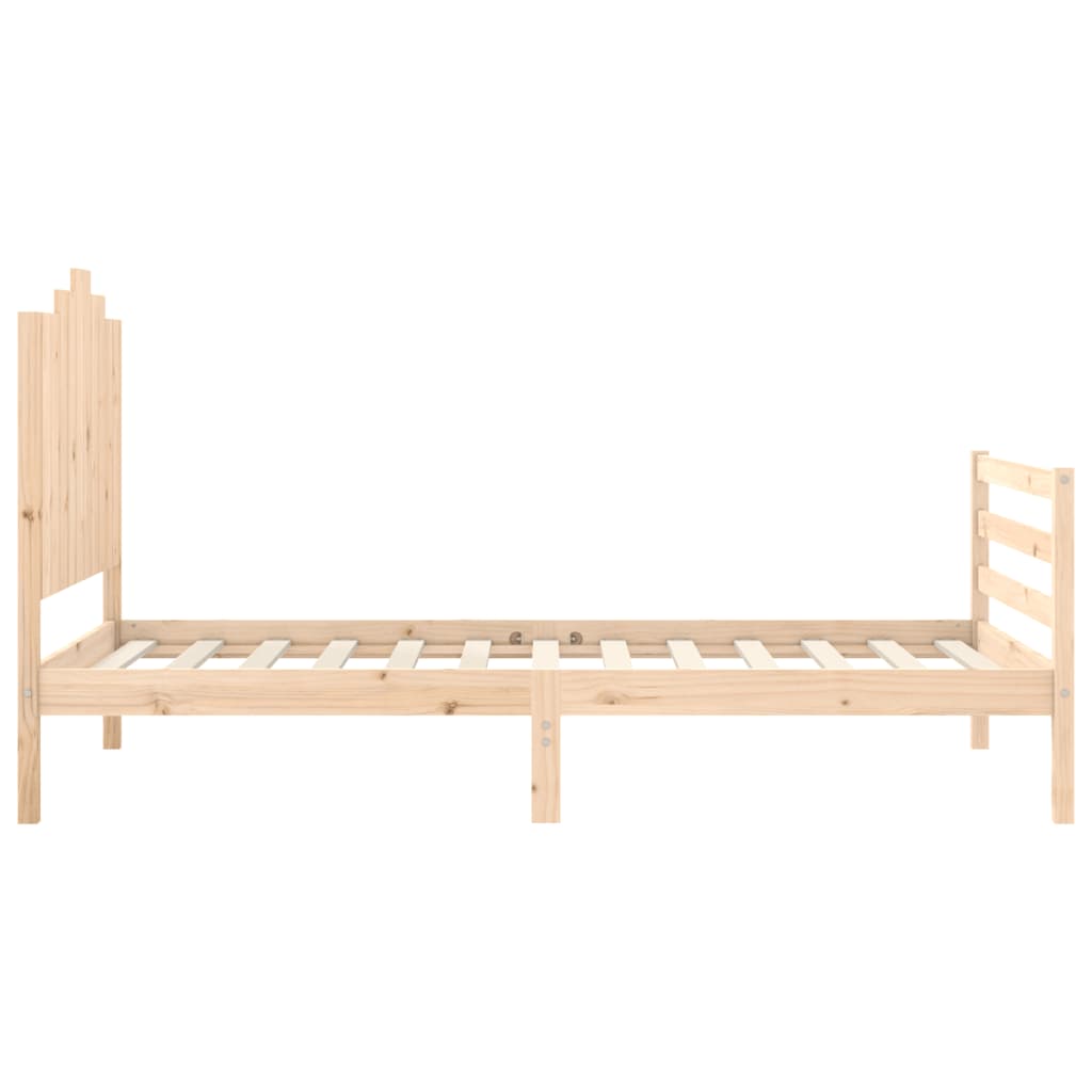 Bedframe met hoofdbord massief hout 100x200 cm is nu te koop bij PeponiXL, paradijselijk wonen!