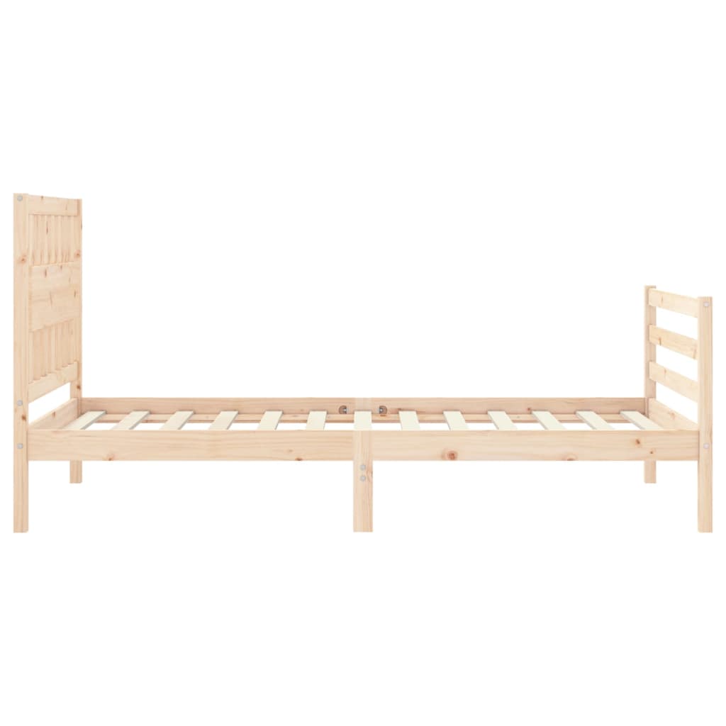 Bedframe met hoofdbord massief hout 100x200 cm is nu te koop bij PeponiXL, paradijselijk wonen!
