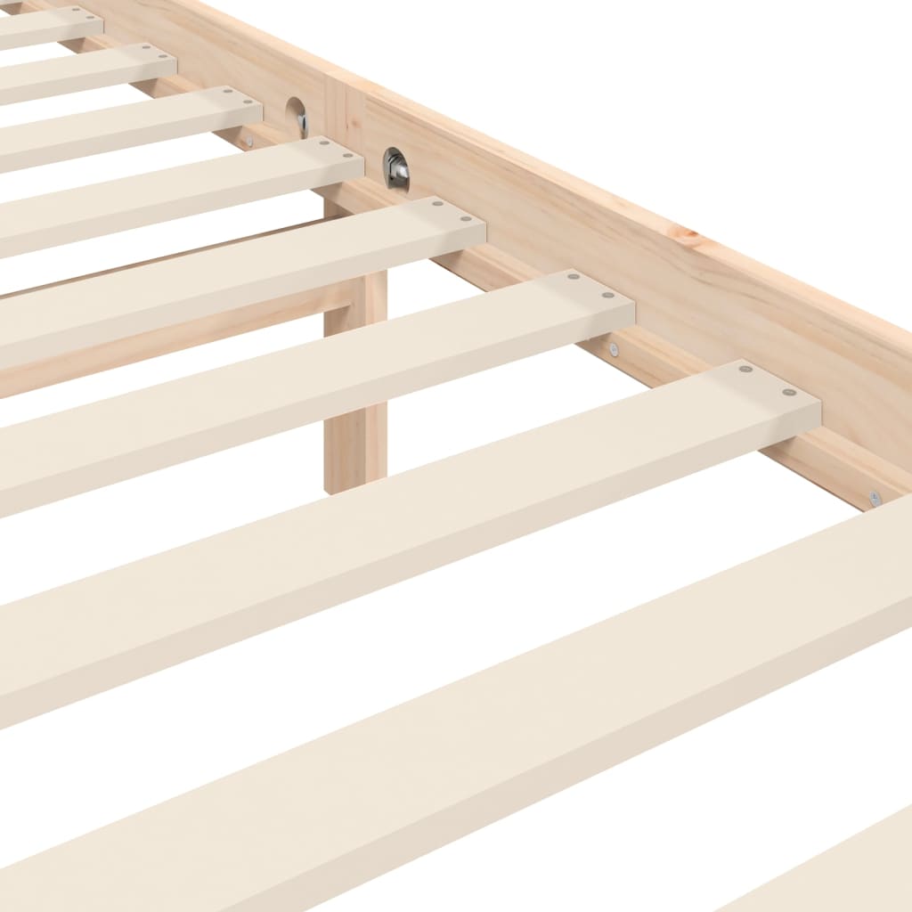 Bedframe met hoofdbord massief hout 100x200 cm is nu te koop bij PeponiXL, paradijselijk wonen!