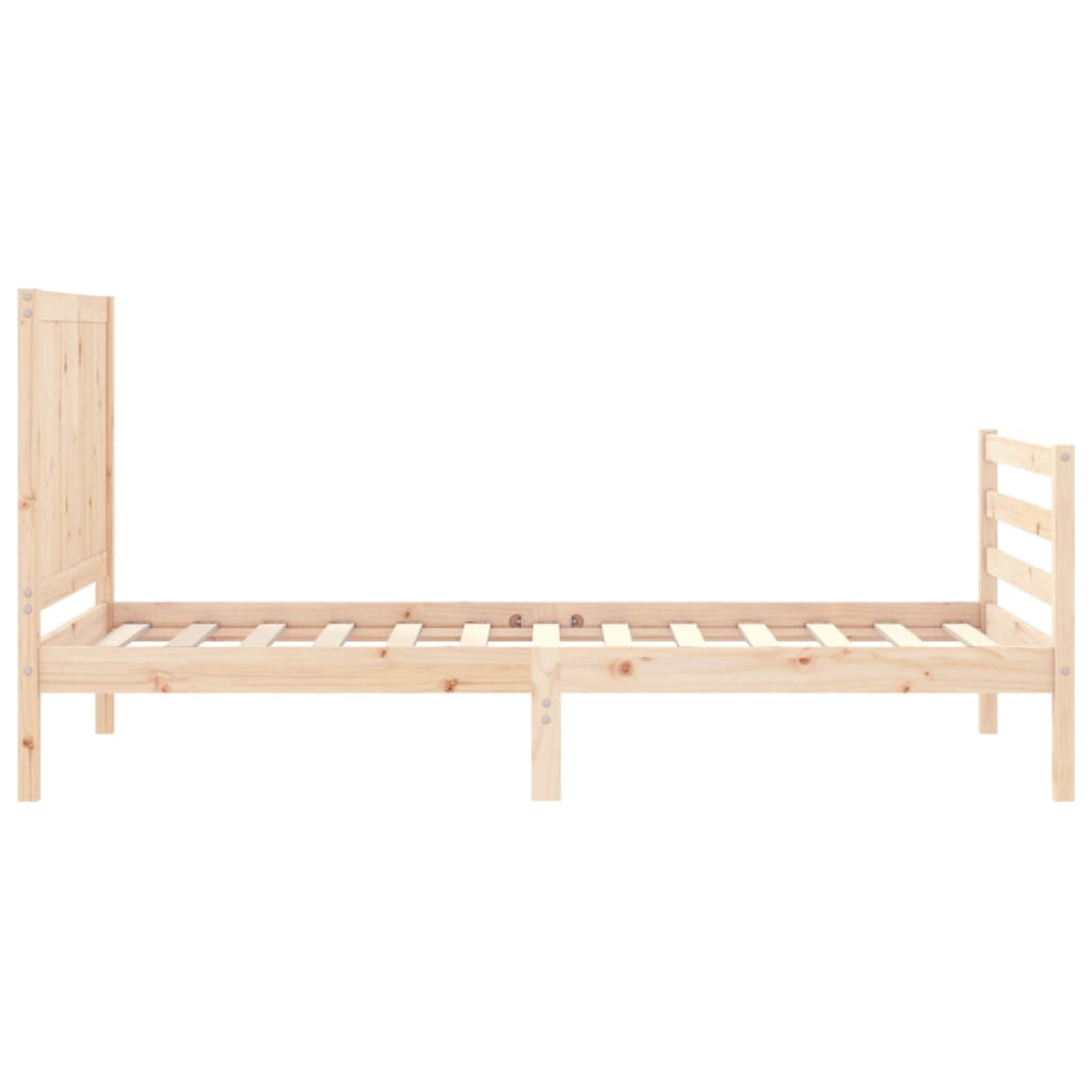 Bedframe met hoofdbord massief hout 100x200 cm is nu te koop bij PeponiXL, paradijselijk wonen!
