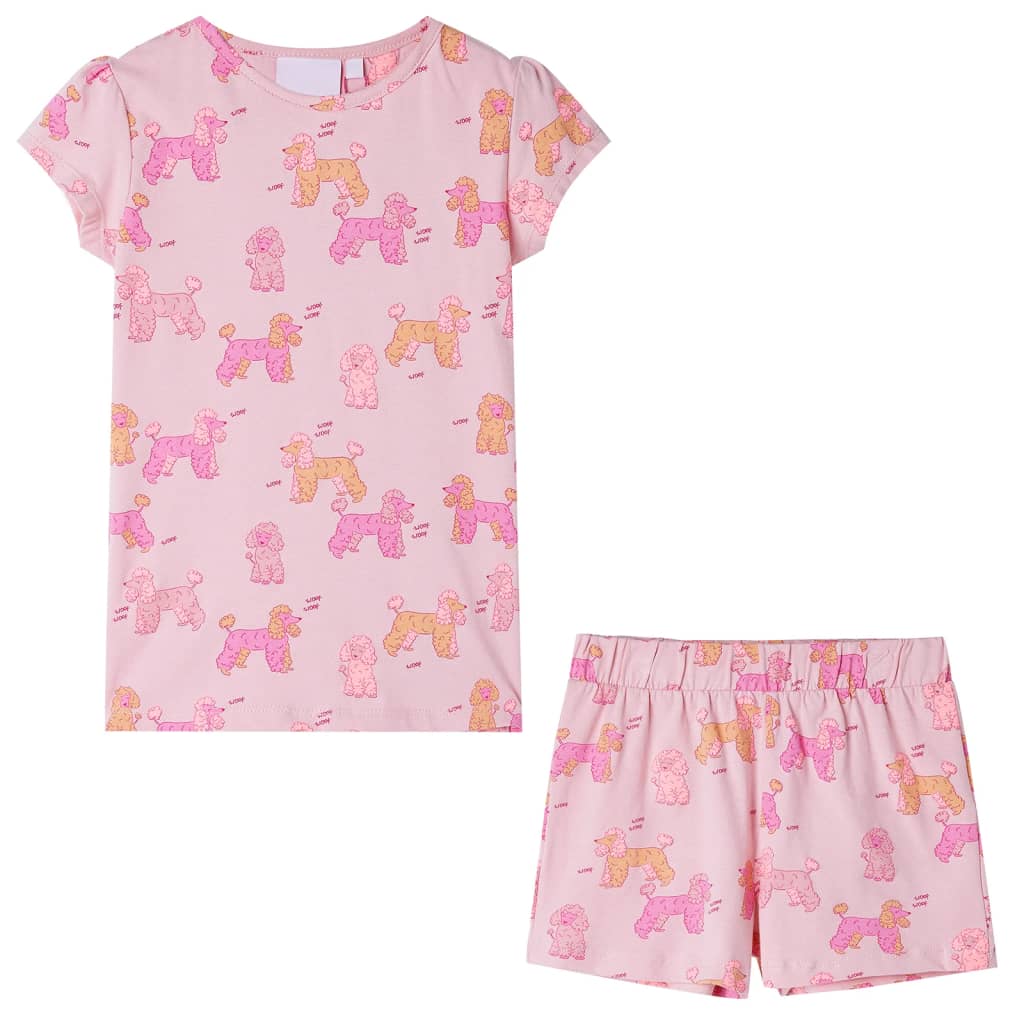 Kinderpyjama met korte mouwen 92 lichtroze is nu te koop bij PeponiXL, paradijselijk wonen!