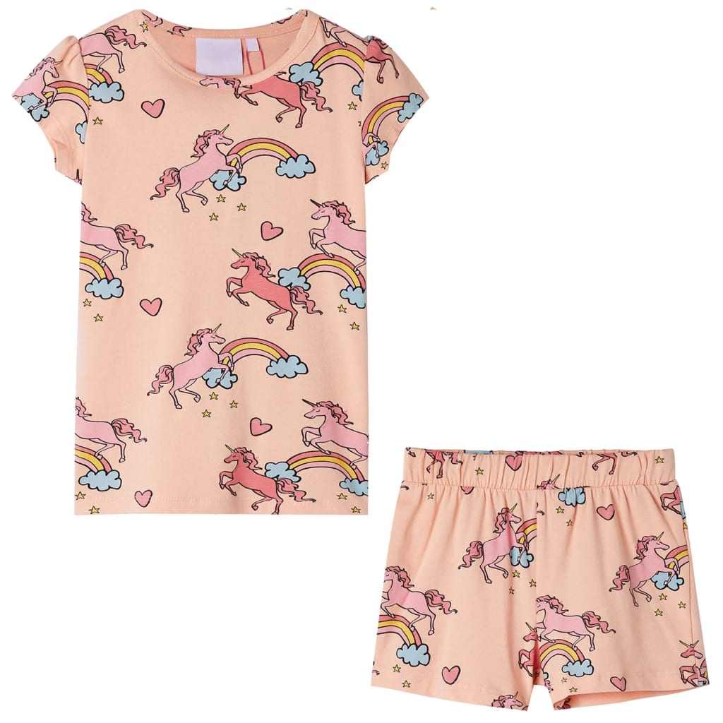 Kinderpyjama met korte mouwen 104 lichtoranje is nu te koop bij PeponiXL, paradijselijk wonen!