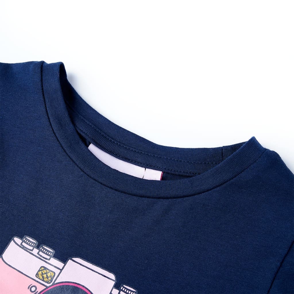 Kindershirt 116 marineblauw is nu te koop bij PeponiXL, paradijselijk wonen!