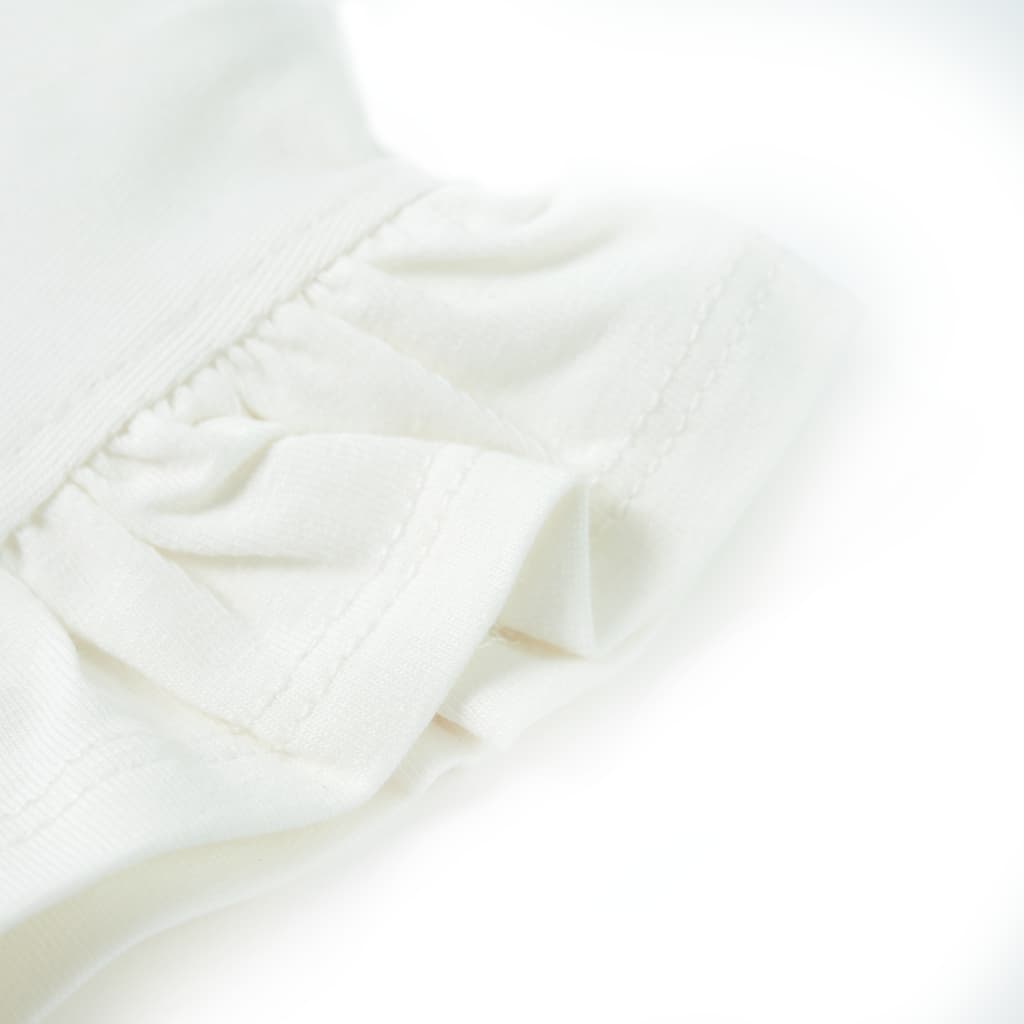 Kindershirt met mouwen met ruches 140 wit is nu te koop bij PeponiXL, paradijselijk wonen!