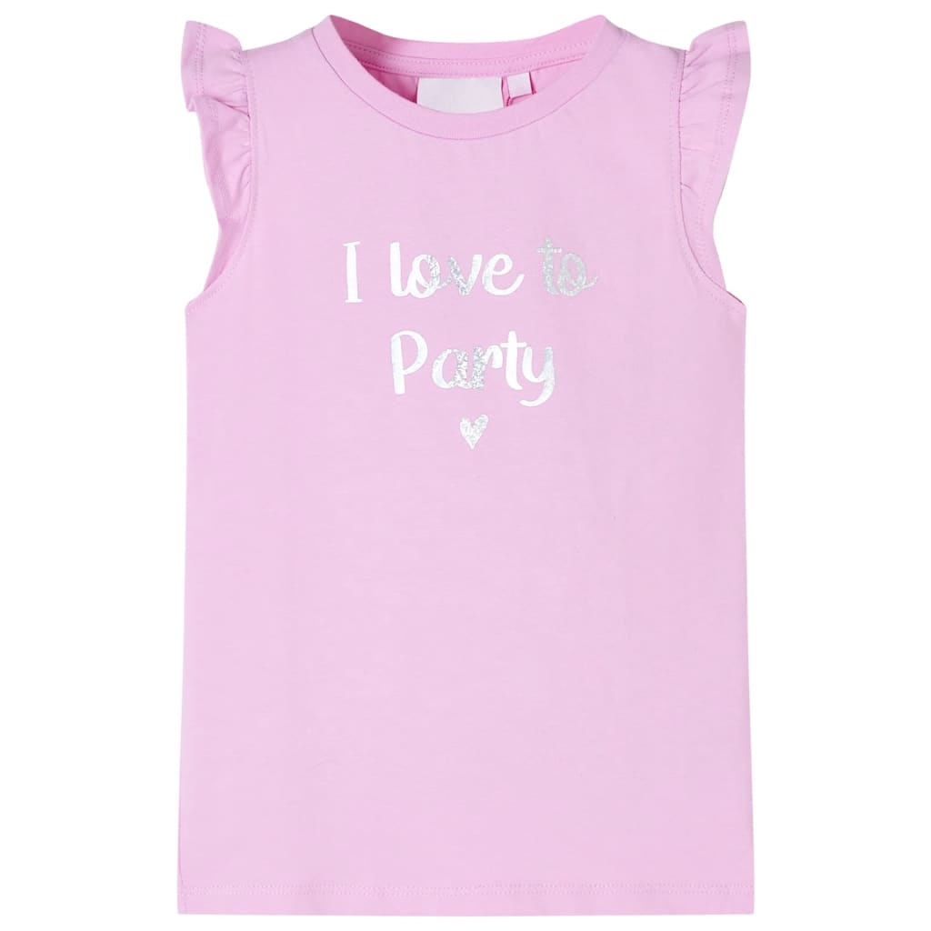 Kindershirt met ruches aan de mouwen 128 lila is nu te koop bij PeponiXL, paradijselijk wonen!