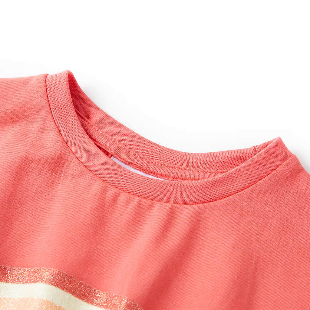 Kinderjurk met trekkoord 140 koraalkleurig is nu te koop bij PeponiXL, paradijselijk wonen!