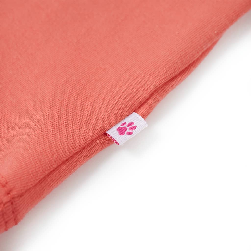 Kindershirt met ruches aan de mouwen 116 koraalkleurig is nu te koop bij PeponiXL, paradijselijk wonen!