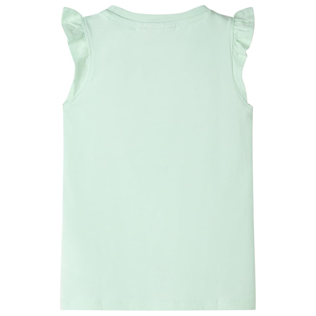 Kindershirt met ruches aan de mouwen 92 zachtgroen is nu te koop bij PeponiXL, paradijselijk wonen!