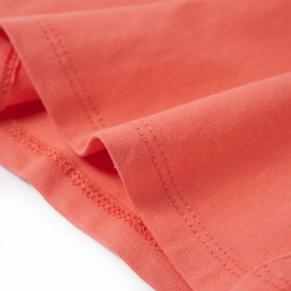 Kindershirt met korte mouwen 104 koraalkleurig is nu te koop bij PeponiXL, paradijselijk wonen!