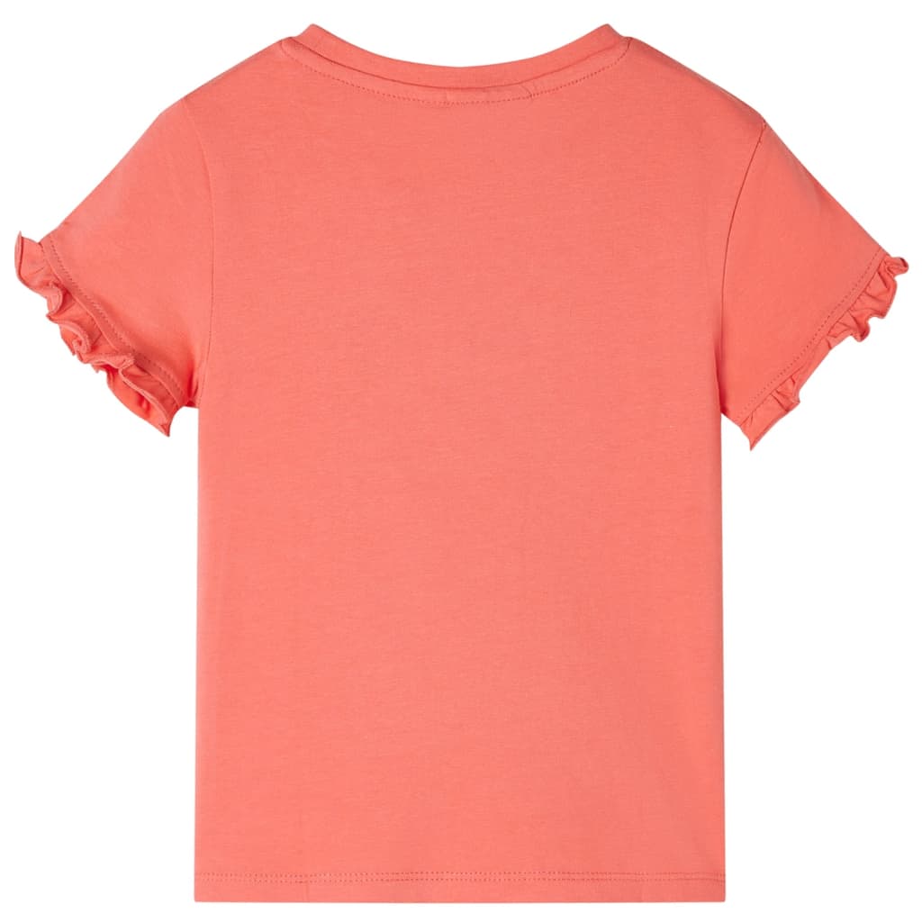 Kindershirt met korte mouwen 116 koraalkleurig is nu te koop bij PeponiXL, paradijselijk wonen!