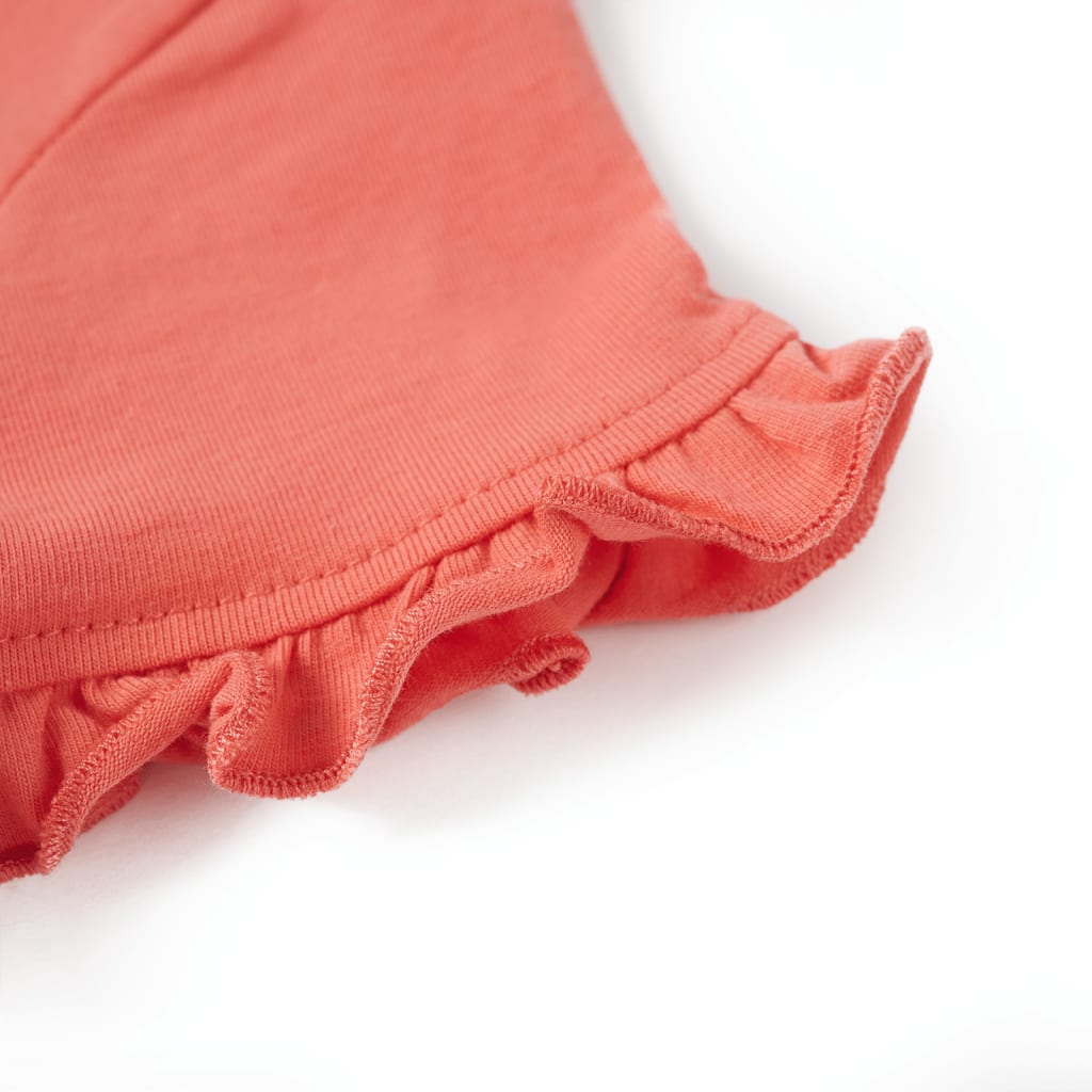 Kindershirt met korte mouwen 116 koraalkleurig is nu te koop bij PeponiXL, paradijselijk wonen!