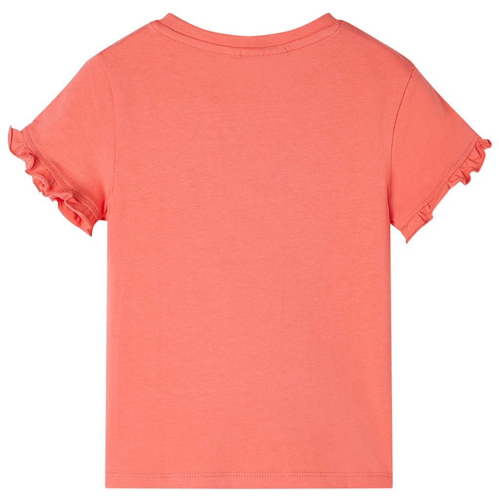 Kindershirt met korte mouwen 140 koraalkleurig is nu te koop bij PeponiXL, paradijselijk wonen!