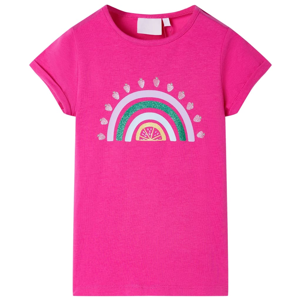Kindershirt 128 donkerroze is nu te koop bij PeponiXL, paradijselijk wonen!