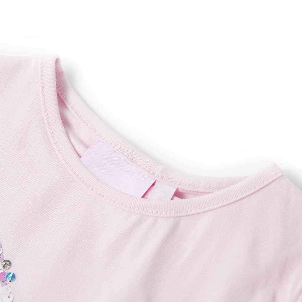 Kindershirt met kapmouwen 116 zachtroze is nu te koop bij PeponiXL, paradijselijk wonen!