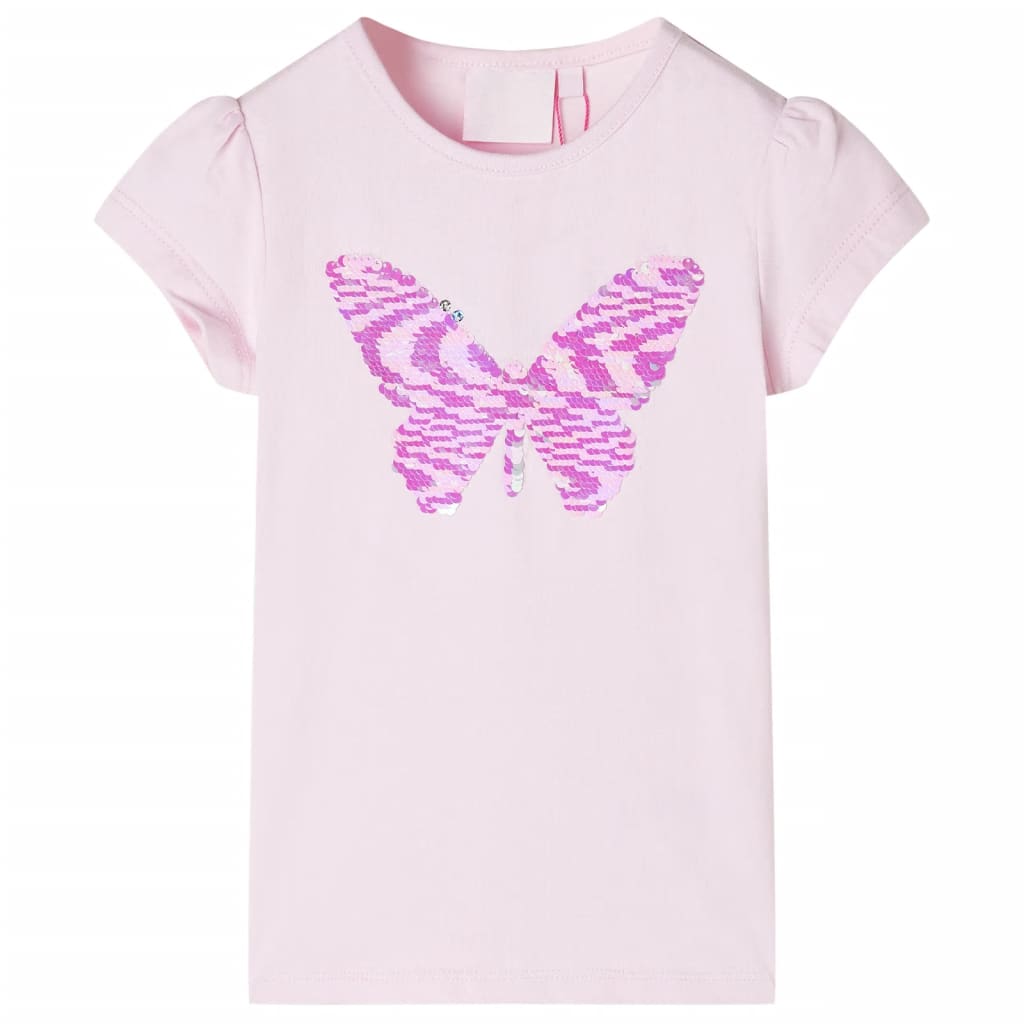 Kindershirt met kapmouwen 128 zachtroze is nu te koop bij PeponiXL, paradijselijk wonen!