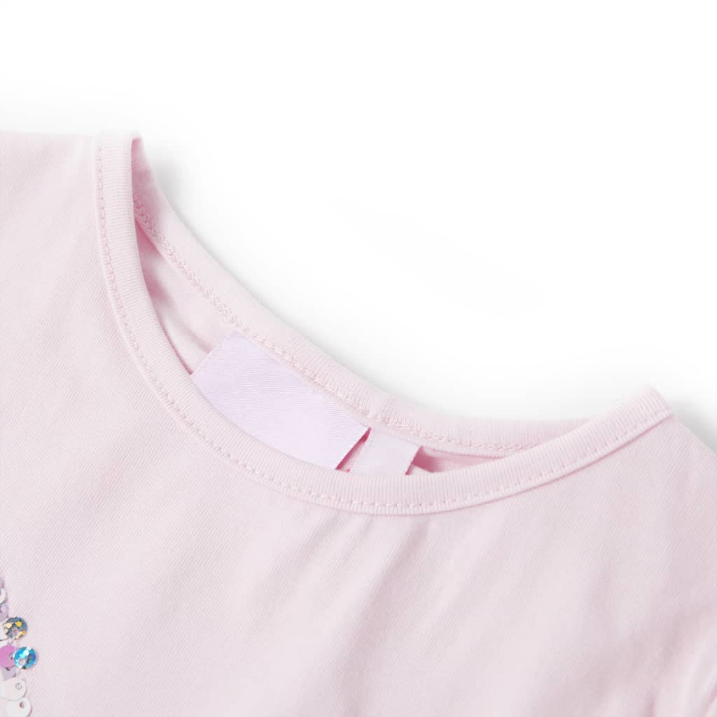 Kindershirt met kapmouwen 128 zachtroze is nu te koop bij PeponiXL, paradijselijk wonen!