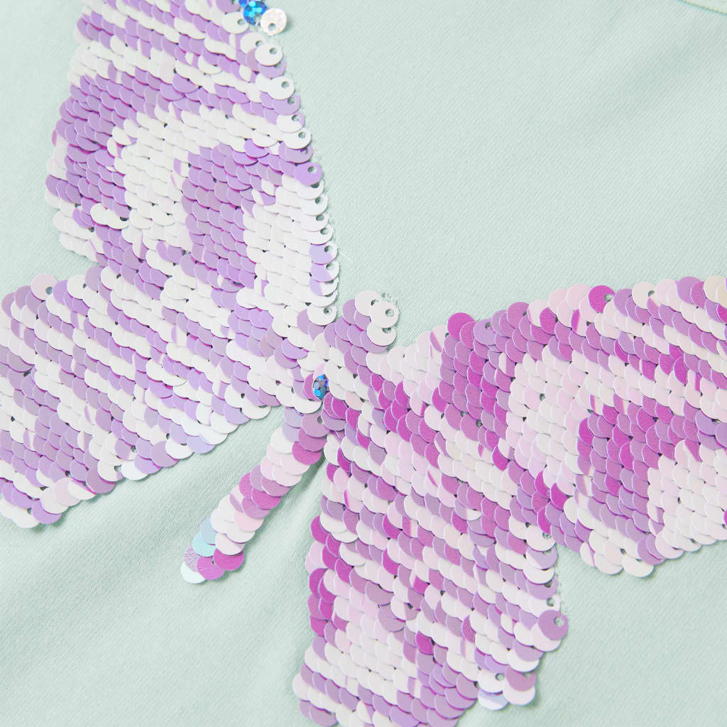 Kindershirt met kapmouwen 128 lichtmintkleur is nu te koop bij PeponiXL, paradijselijk wonen!