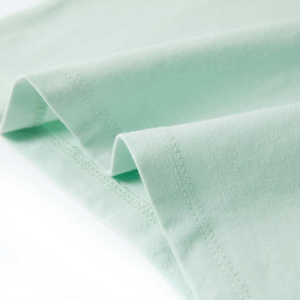 Kindershirt met kapmouwen 128 lichtmintkleur is nu te koop bij PeponiXL, paradijselijk wonen!