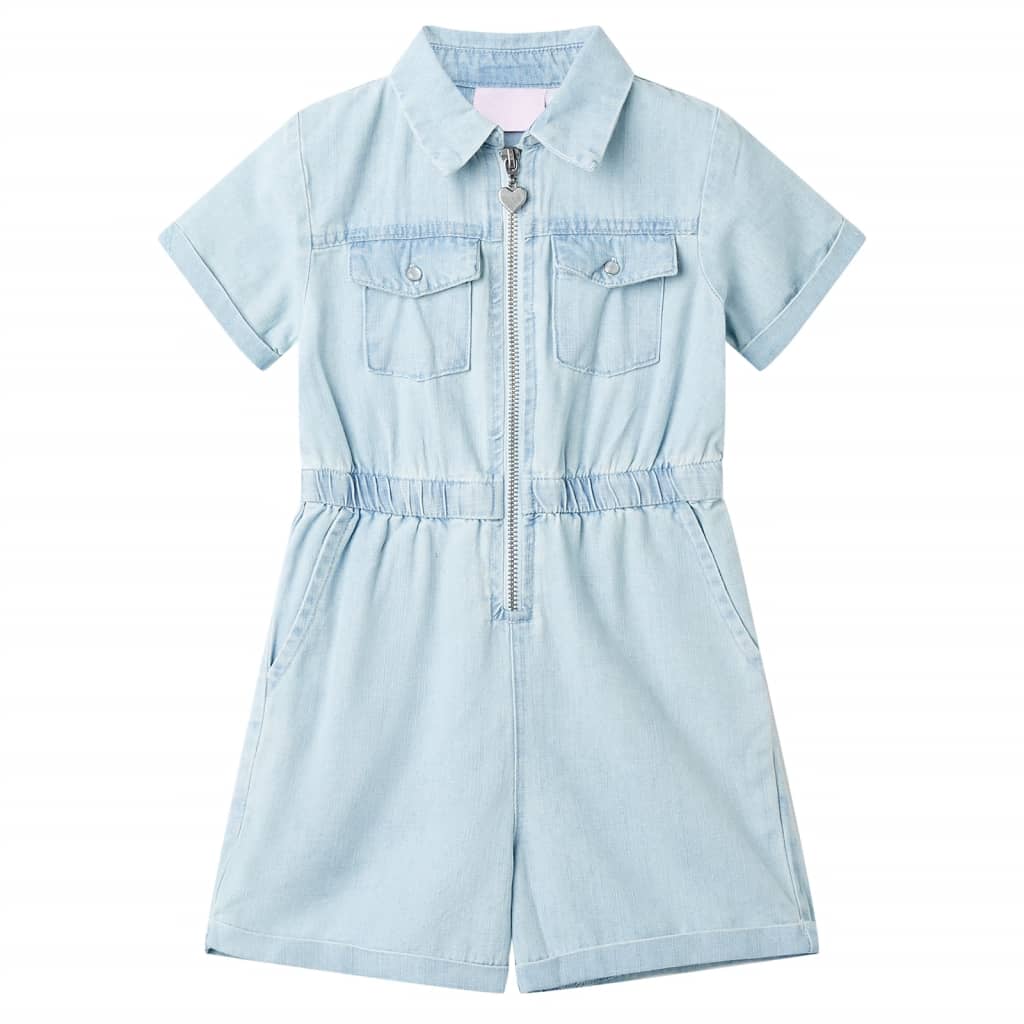 Kinderonesie met korte mouwen 104 zachtblauw is nu te koop bij PeponiXL, paradijselijk wonen!