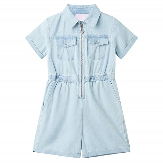 Kinderonesie met korte mouwen 104 zachtblauw is nu te koop bij PeponiXL, paradijselijk wonen!