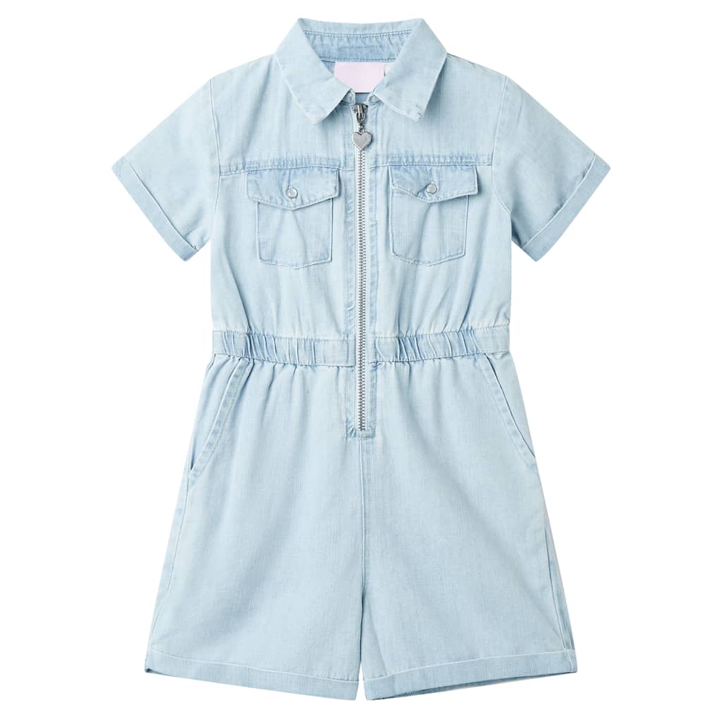 Kinderonesie met korte mouwen 128 zachtblauw is nu te koop bij PeponiXL, paradijselijk wonen!