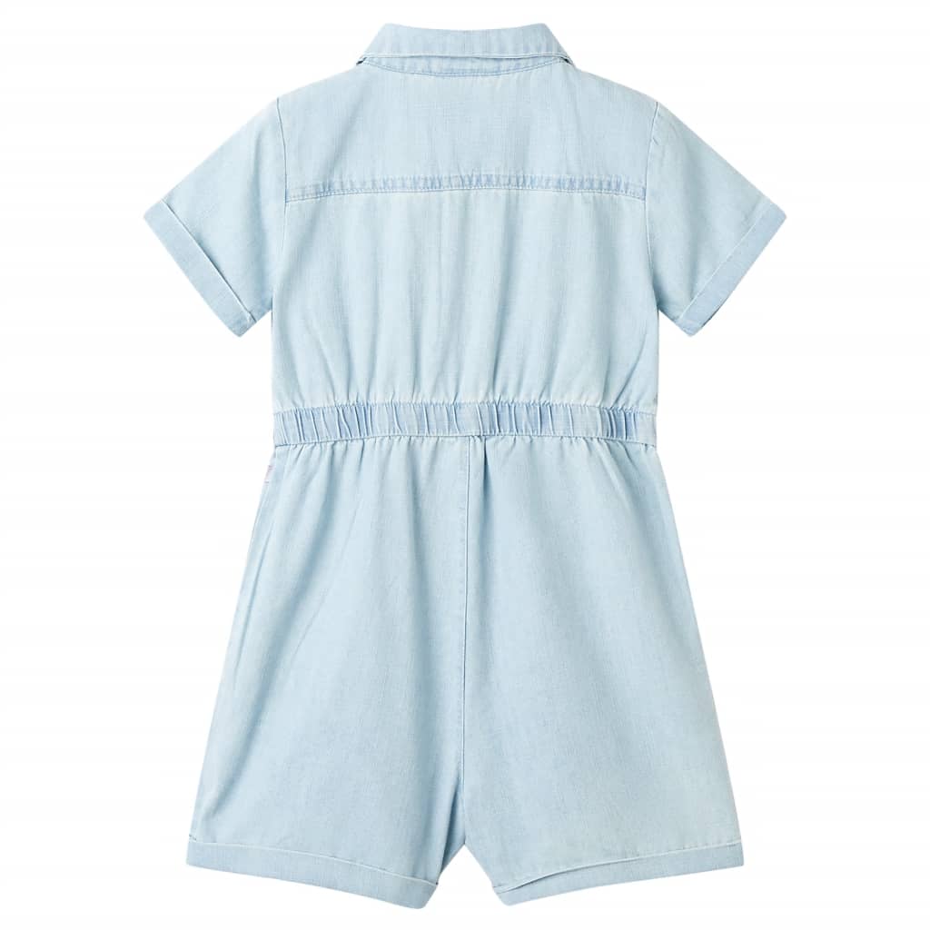 Kinderonesie met korte mouwen 128 zachtblauw is nu te koop bij PeponiXL, paradijselijk wonen!