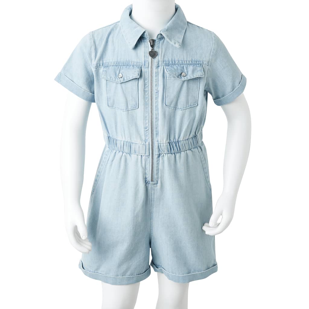 Kinderonesie met korte mouwen 128 zachtblauw is nu te koop bij PeponiXL, paradijselijk wonen!