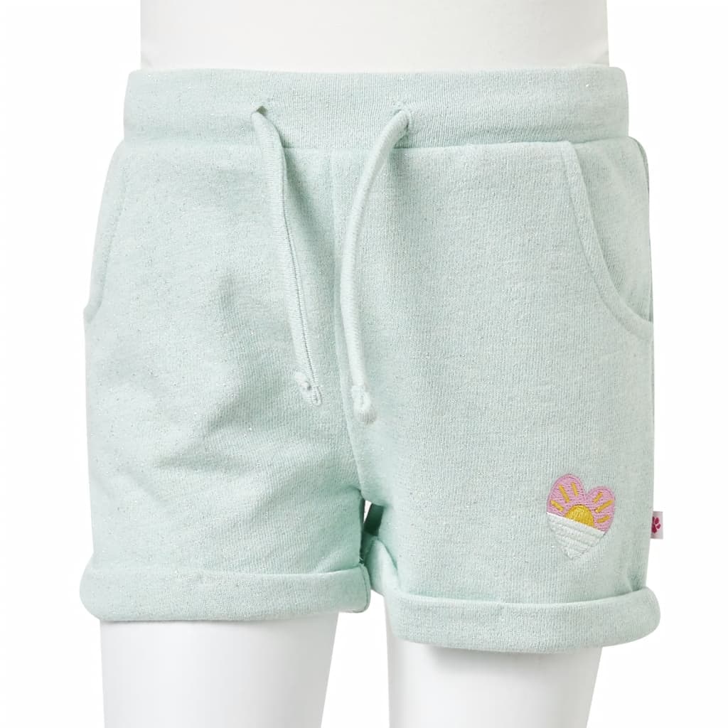 Kindershorts met trekkoord 116 gemengd lichtmintkleurig is nu te koop bij PeponiXL, paradijselijk wonen!