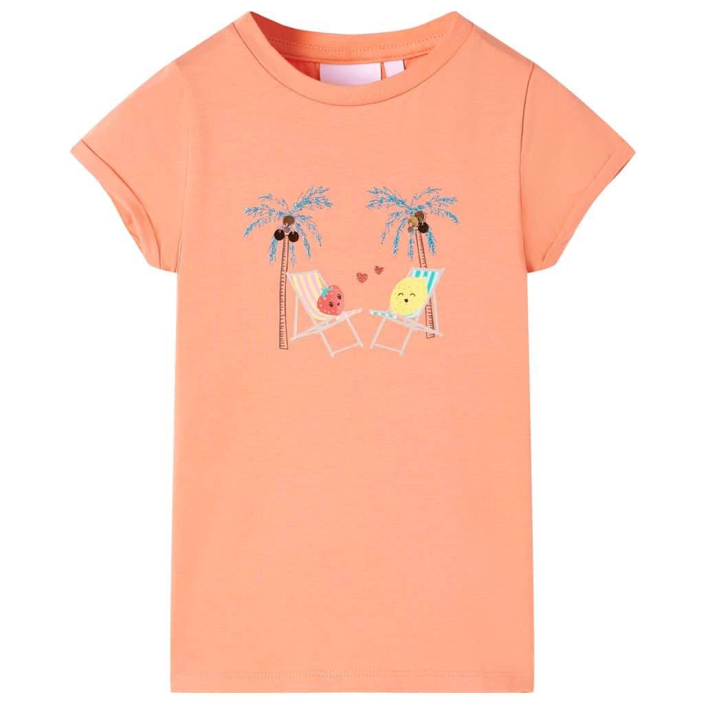 Kindershirt 140 perzikkleurig is nu te koop bij PeponiXL, paradijselijk wonen!