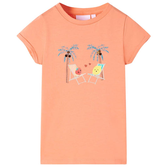 Kindershirt 140 perzikkleurig is nu te koop bij PeponiXL, paradijselijk wonen!