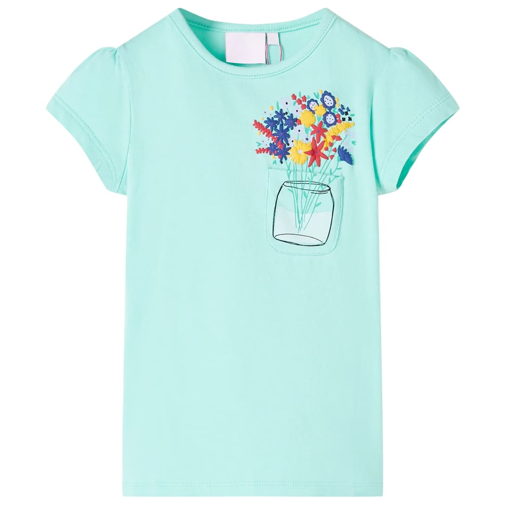 Kindershirt 128 lichtmint is nu te koop bij PeponiXL, paradijselijk wonen!
