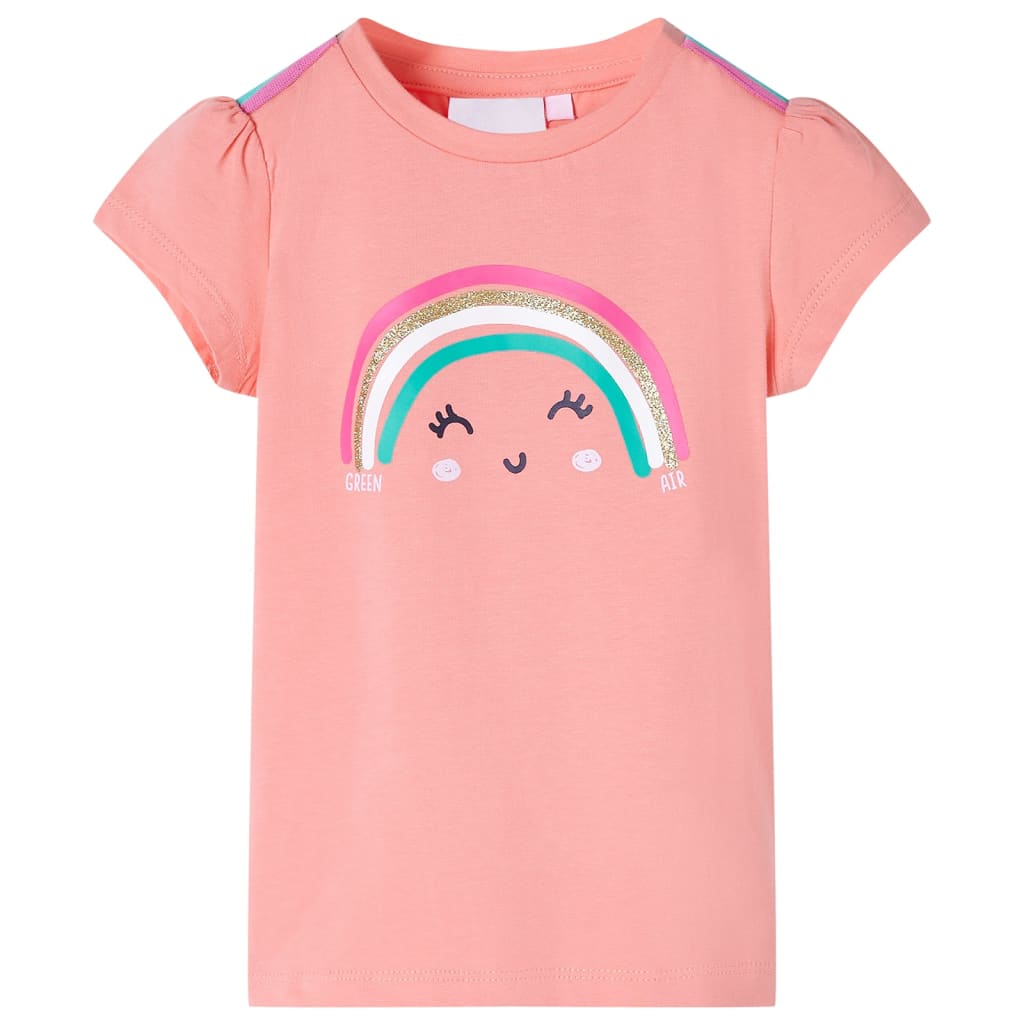 Kindershirt 104 lichtkoraalkleurig is nu te koop bij PeponiXL, paradijselijk wonen!