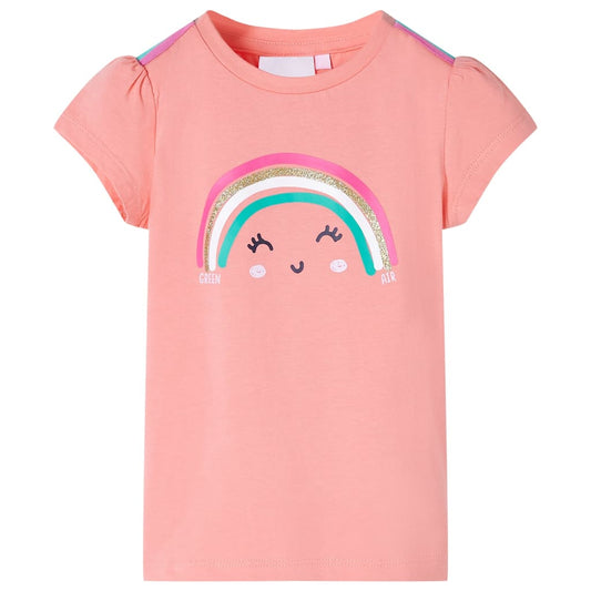 Kindershirt 104 lichtkoraalkleurig is nu te koop bij PeponiXL, paradijselijk wonen!