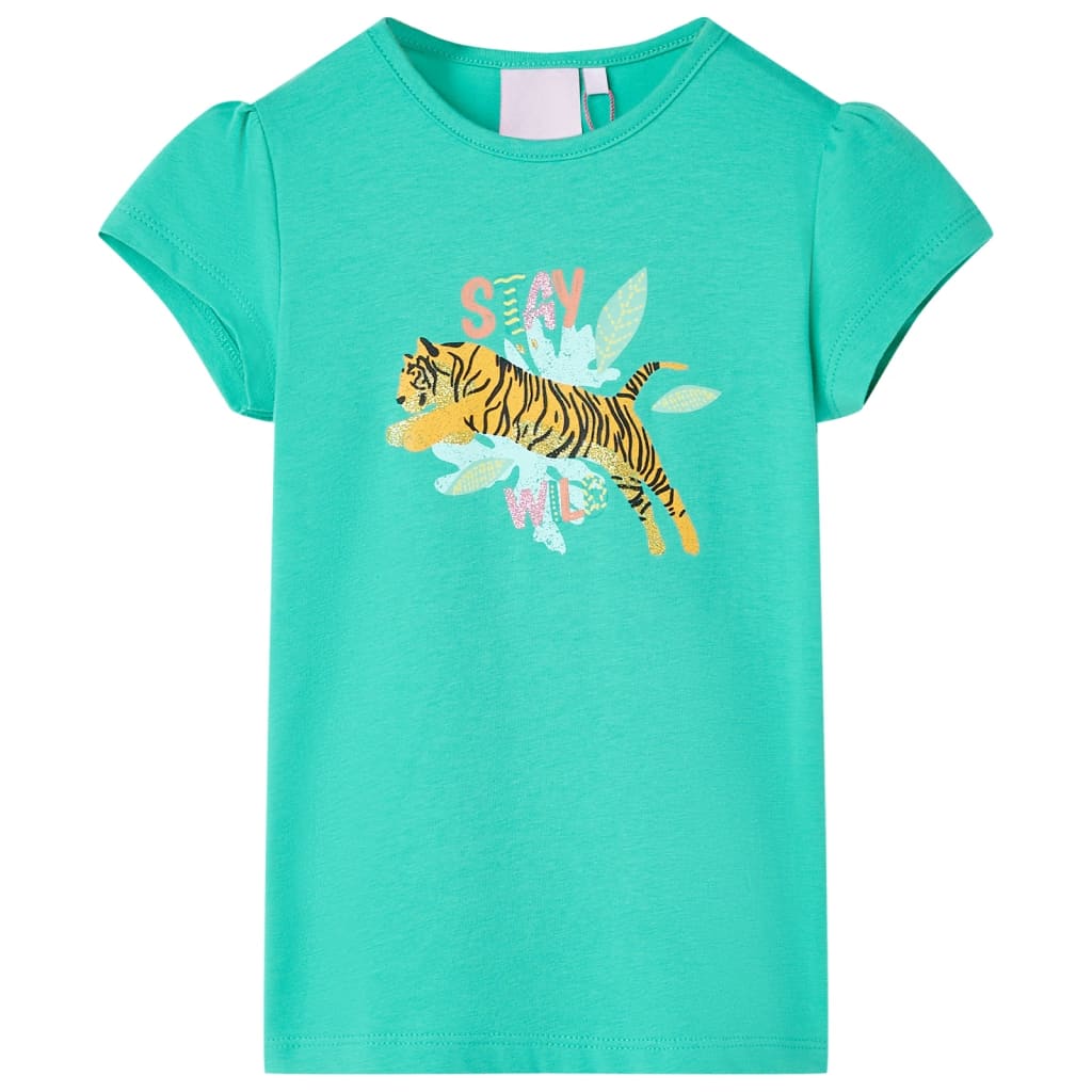 Kindershirt 116 mintkleurig is nu te koop bij PeponiXL, paradijselijk wonen!