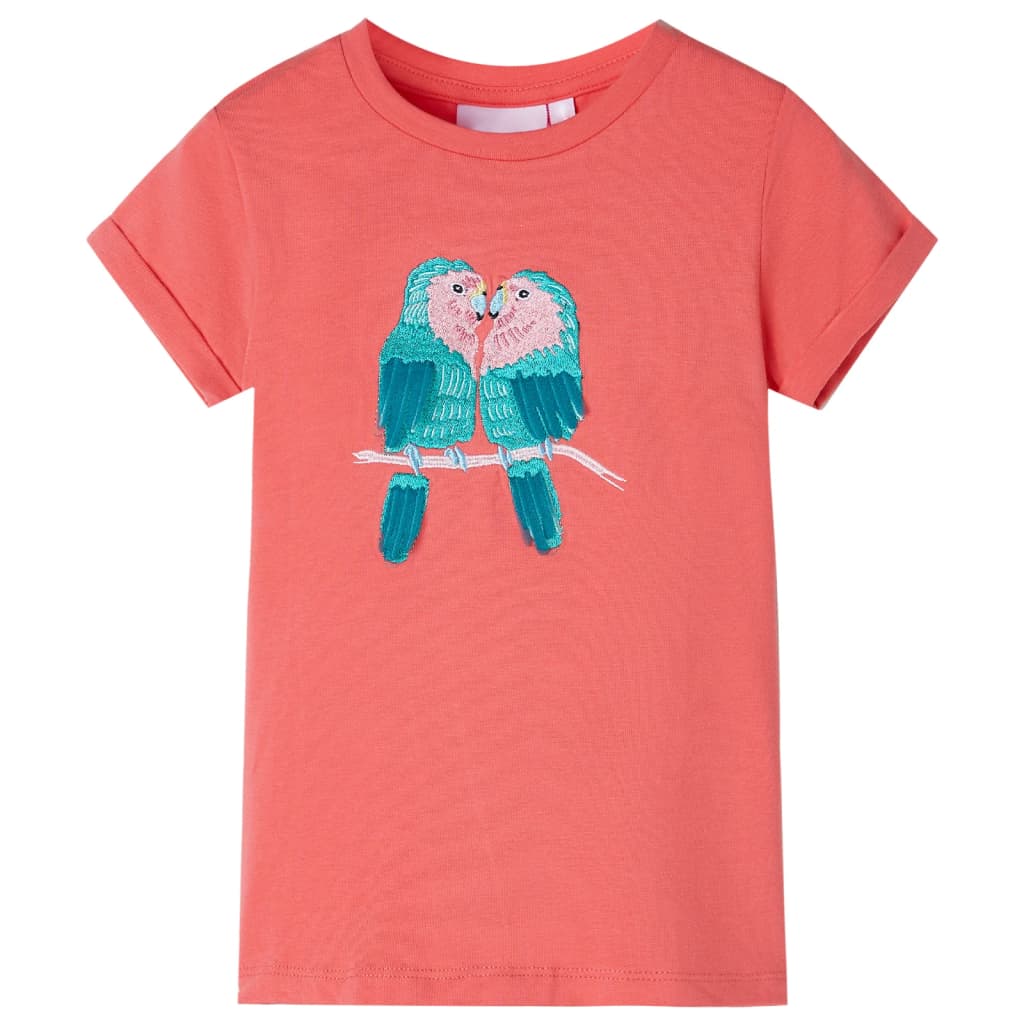 Kindershirt 128 koraalkleurig is nu te koop bij PeponiXL, paradijselijk wonen!