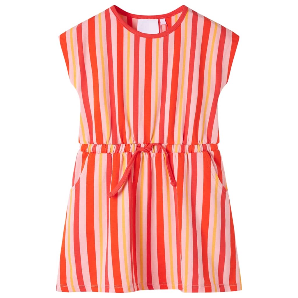 Kinderjurk met trekkoord 140 roze en rood is nu te koop bij PeponiXL, paradijselijk wonen!